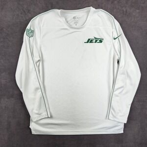 Nike NFL New‎ York Jets Dri Fit Long Sleeve Shirt Mens XL White Green